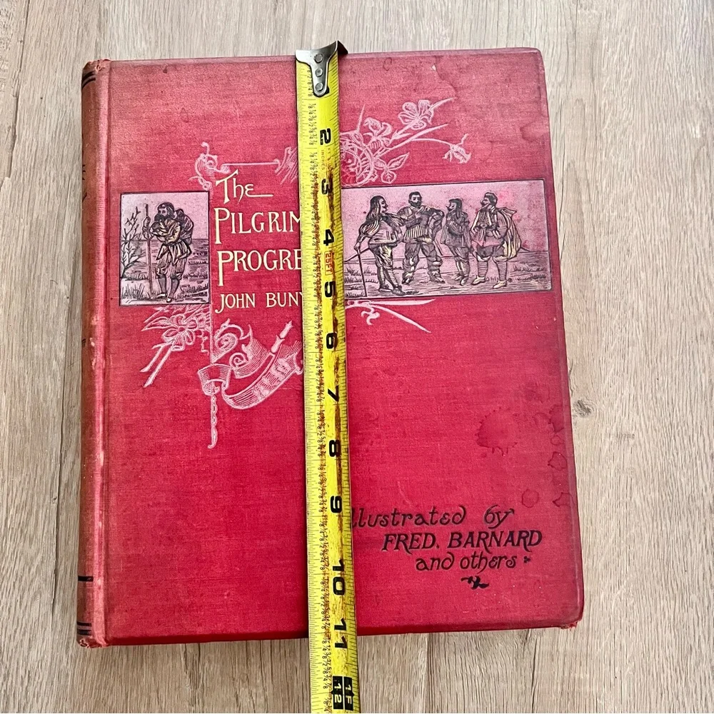 RARE Antique HC Book THE PILGRIM'S PROGRESS JOHN‎ BUNYAN Illustrated F. Barnard